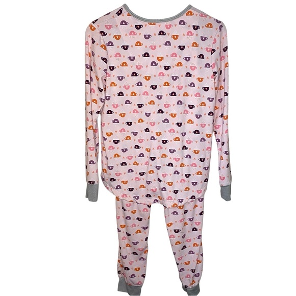 Cuddl Duds Pajama Set LS Henley Top & Jogger Bottoms Pink w Coffee Mug Print SM - Picture 4 of 10